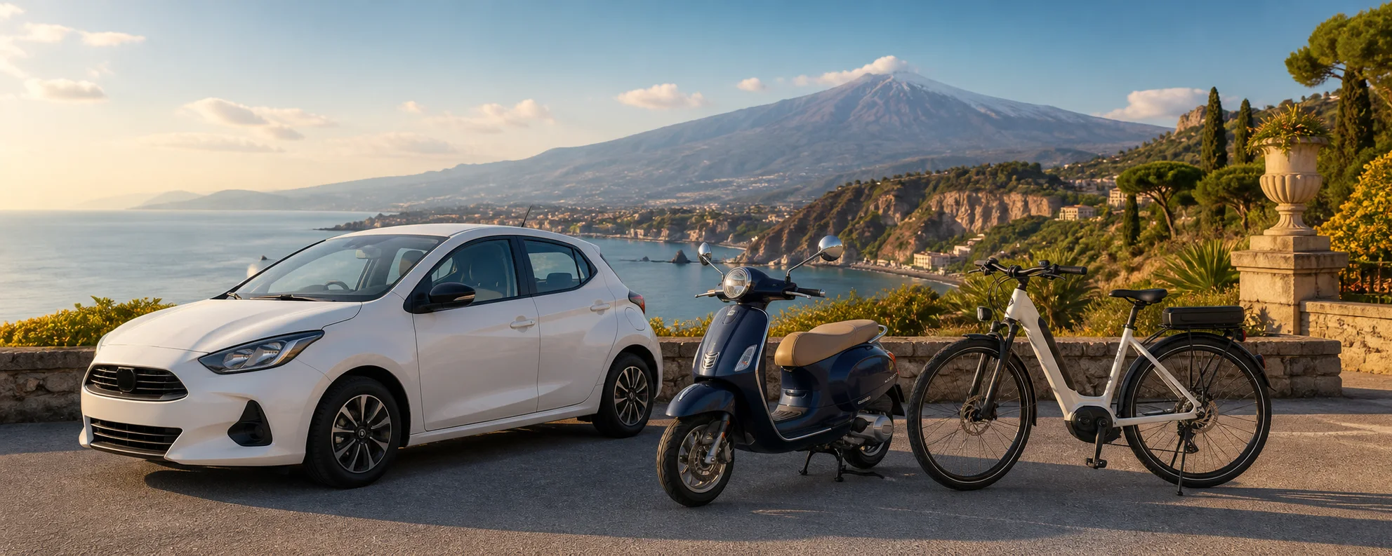 Auto, scooter e bici a noleggio sulla costa siciliana